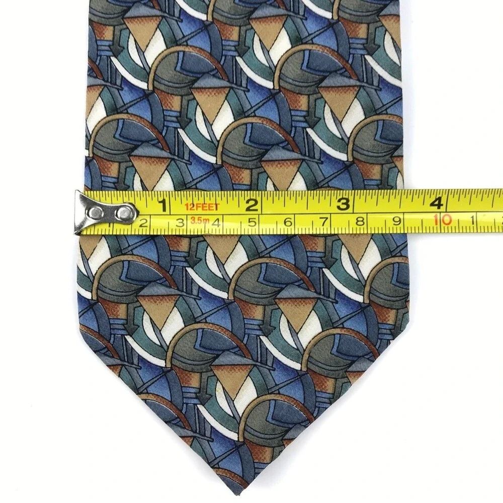 J.Garcia Men's 100% Silk Handmade Abstract Rustic Multi-Color Necktie Tie 56